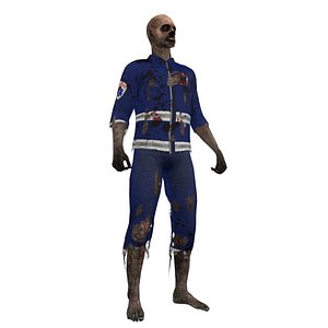 3d rigged zombie paramedic 3