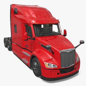 Commercial Sleeper Cab Semi Tractor Red