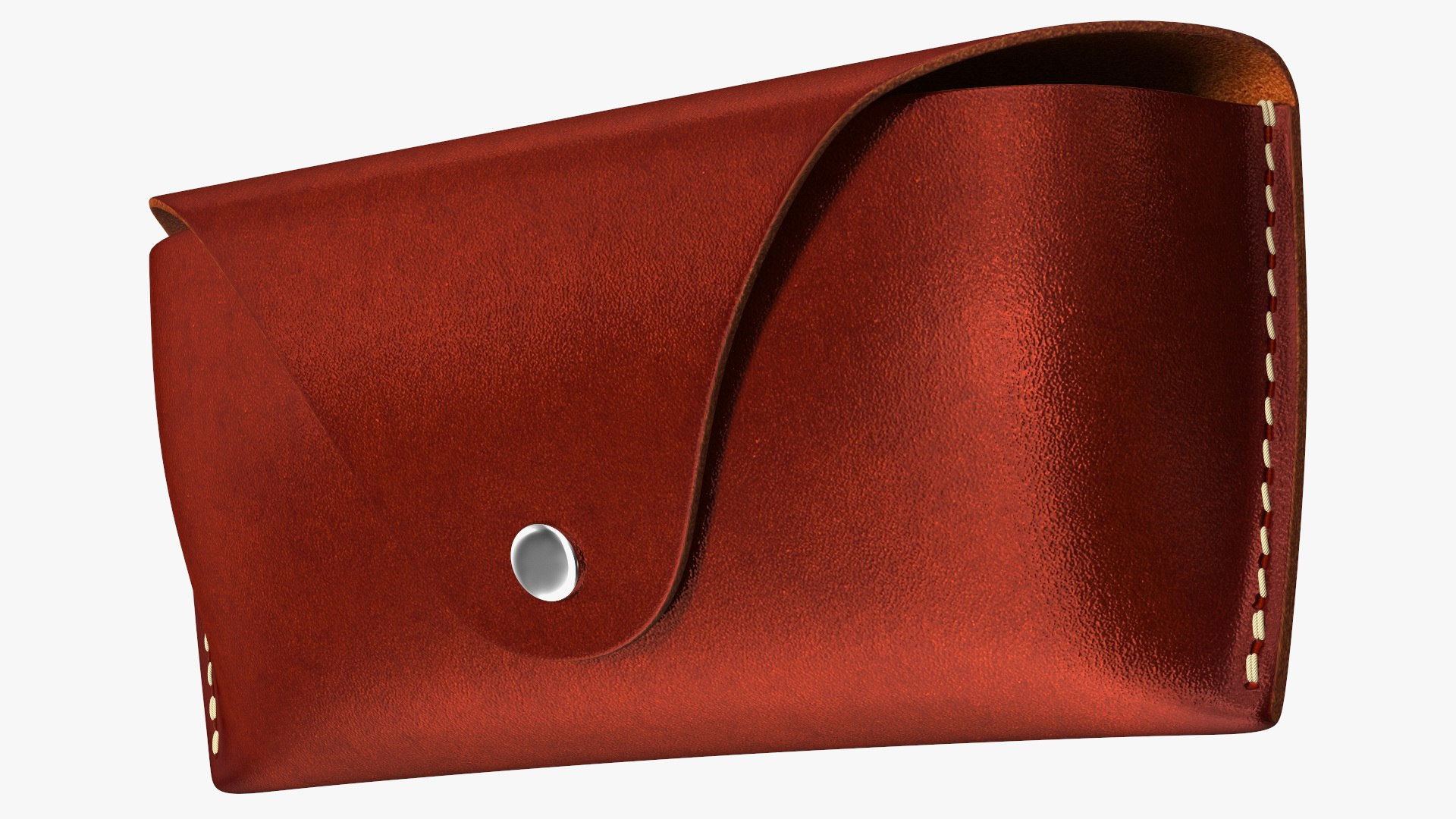 Leather Sunglasses Case Closed Brown 3D model preview