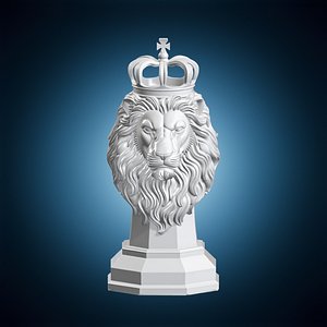 3D Lion Chess King Piece 3D Print Model model