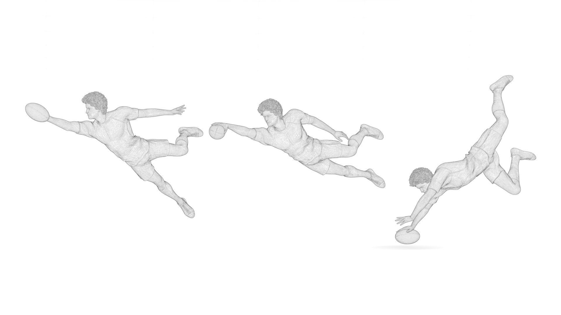 Rugby Poses 02 3D - TurboSquid 1971600