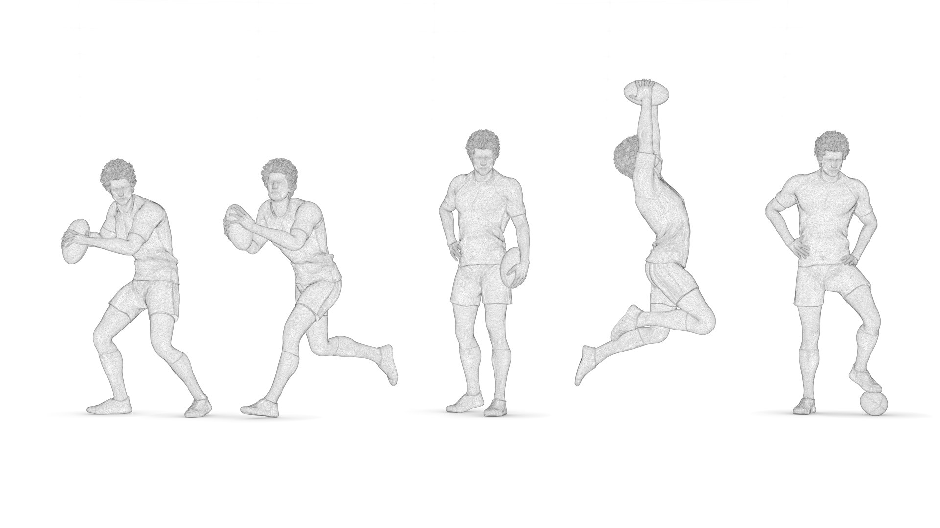 Rugby Poses 02 3D - TurboSquid 1971600