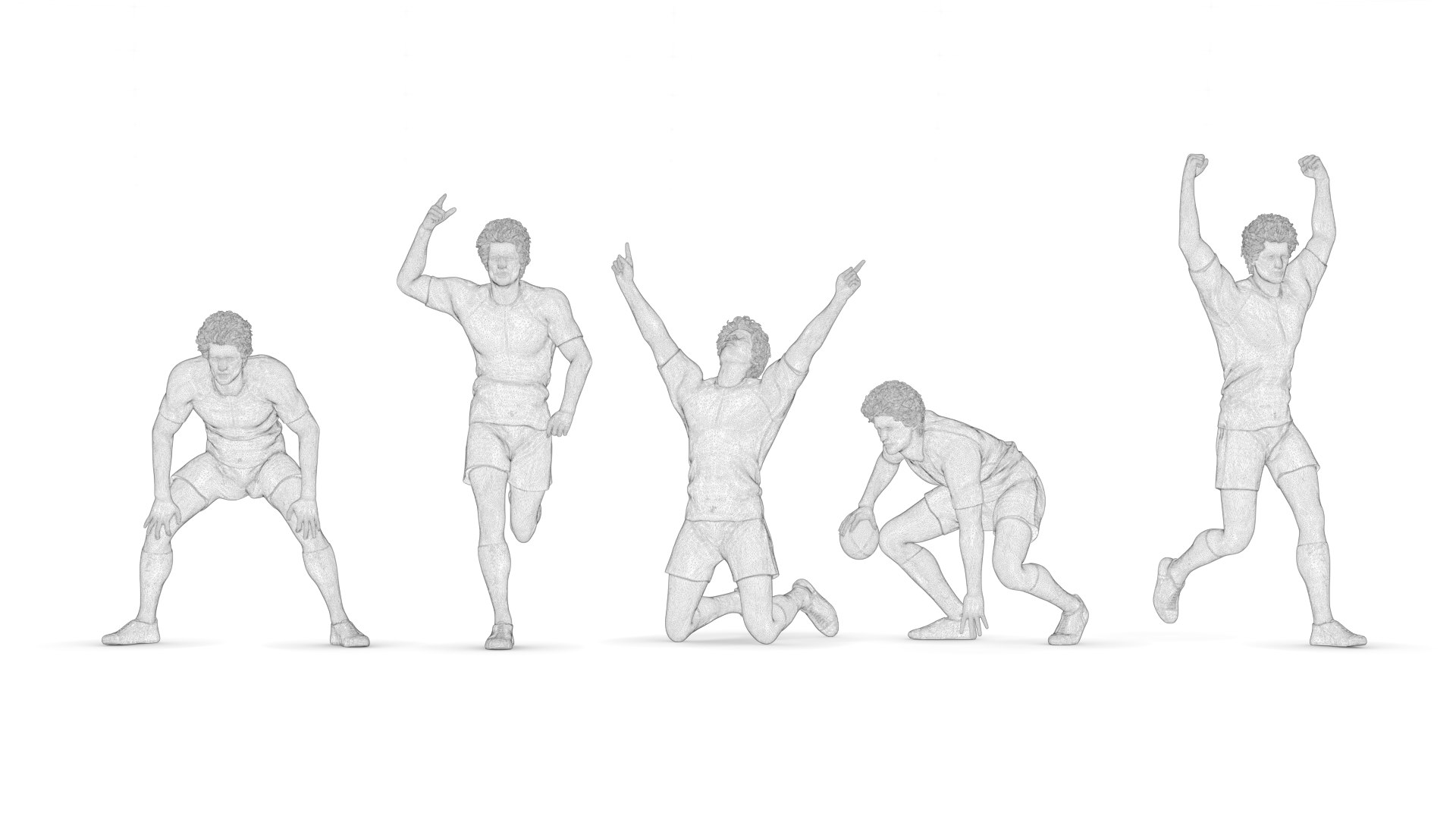 Rugby Poses 02 3D - TurboSquid 1971600