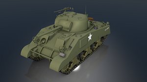 m4a3 75 w sherman tank 3D model