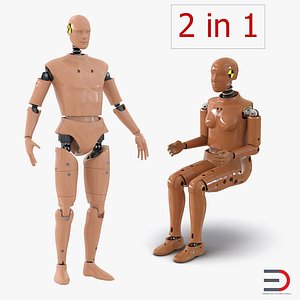 Crash Test Dummies Rigged 3D Models Collection
