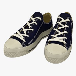 sneakers blue modeled 3d model