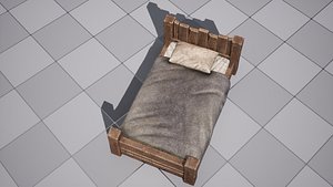 Medieval Bed 3D model