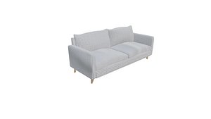 Sofa white color with fabric material 3D