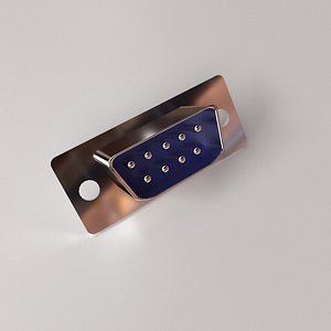 D-Sub Connector 9 Pin 3D model