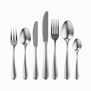 3D common cutlery set 7 model