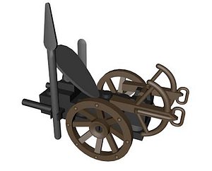 3d lego medieval crossbow cart