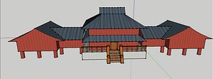 3d east asian house model