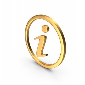 3D Information Icon Gold