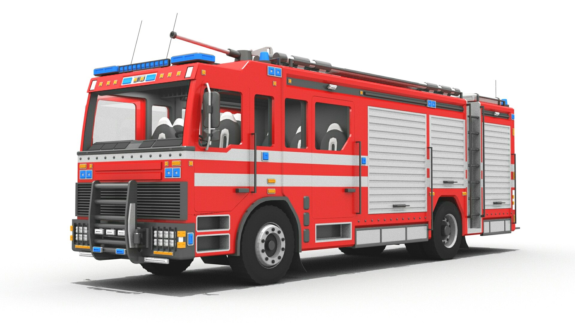 3D Rescue Fire Engine Truck 6x6 Unit Model - TurboSquid 1721442