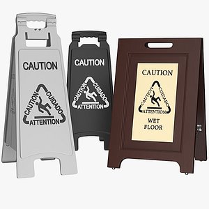 Multilingual Caution Sign 3D model