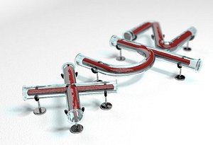 XYZ Glass Tube Font - Letras de cristal