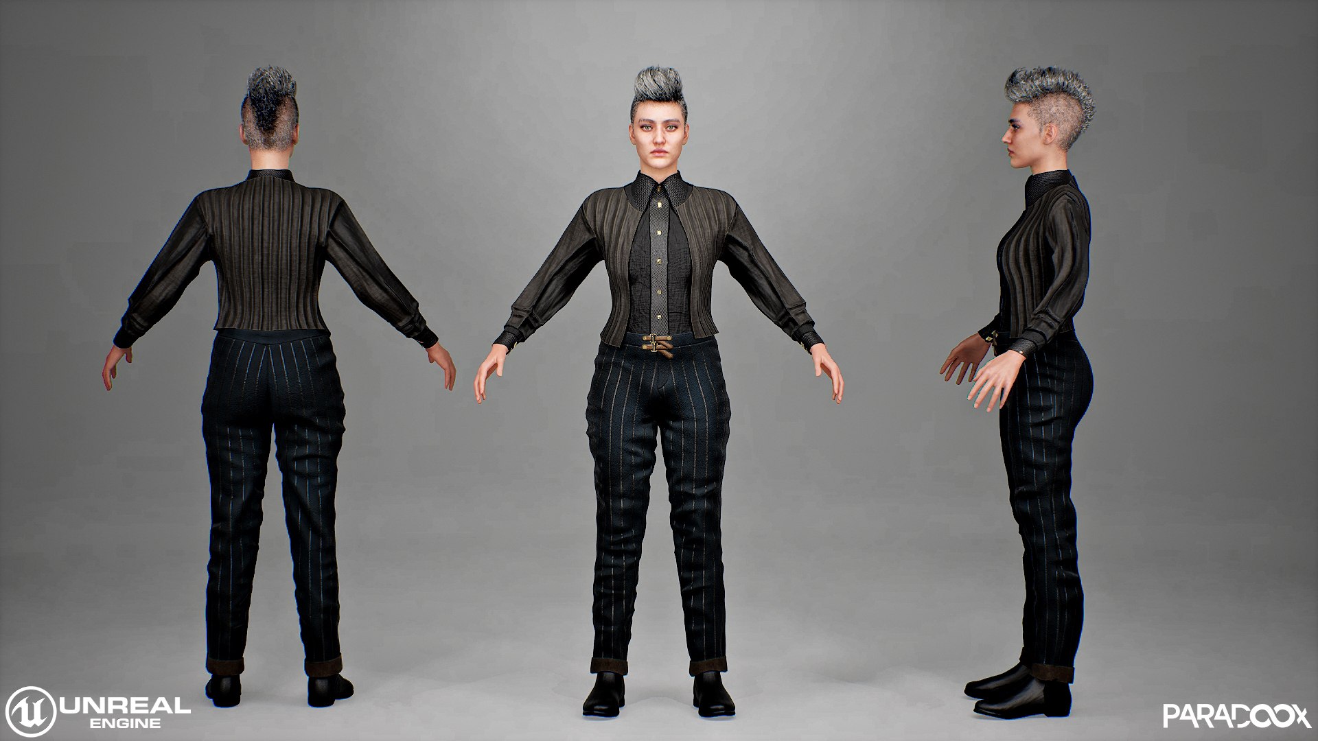 Streetwear Parametric Outfit 15 Fully Rigged GameReady Unreal Engine ...