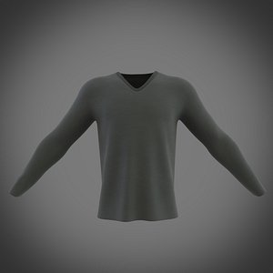 v-neck long sleeve t-shirt model