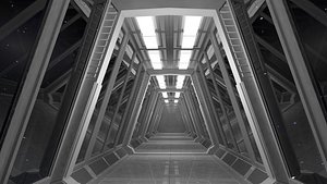 sci fi corridor 3D