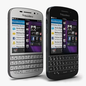 3d blackberry q10 black white