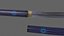 PBR Katana Japanese Sword Blue V3 3D model