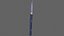 PBR Katana Japanese Sword Blue V3 3D model