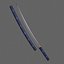 PBR Katana Japanese Sword Blue V3 3D model