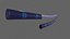 PBR Katana Japanese Sword Blue V3 3D model
