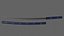 PBR Katana Japanese Sword Blue V3 3D model