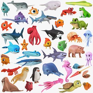 Mega Cartoon Sea Creatures 40 in 1 Collection