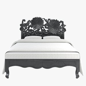 3D CARVED LOTUS BED model