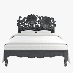 CARVED LOTUS BED