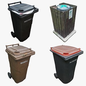 3D Trash Can Collection 03 model