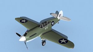 3D Curtiss P-40F Warhawk V12 USAAF