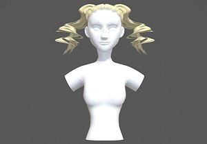 3D model Curly Pigtails Hairstyle - TurboSquid 1933005