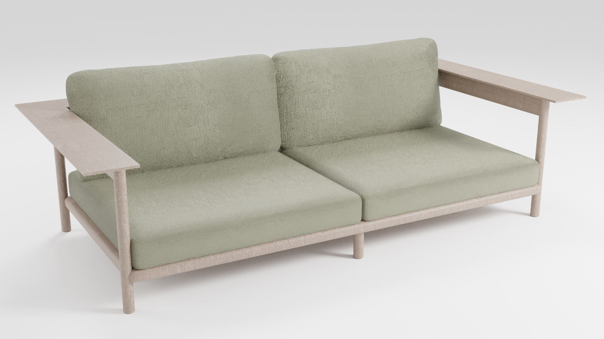 Simple Sofa In Green Tones In Japanese Style 3D - TurboSquid 2258655