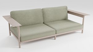 Simple sofa in green tones in Japanese style