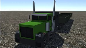 3D model industrial long truck