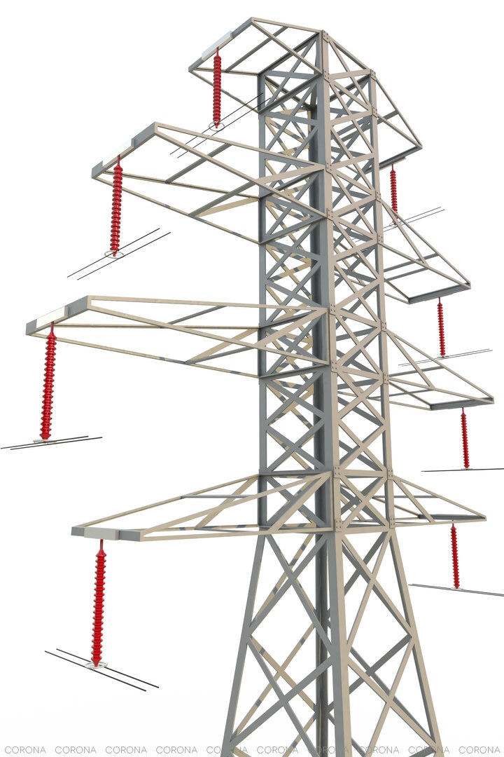 Power Lines Set 3d Model