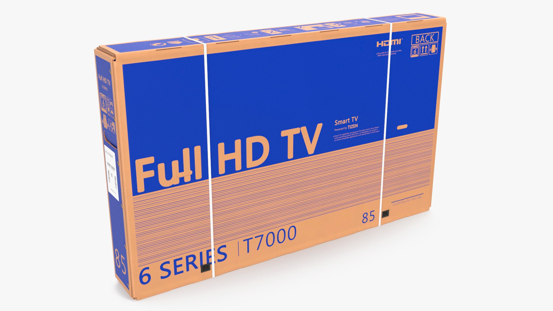 Cardboard Packaging Box 85 Inch TV 3D model preview