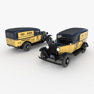 3D 1932 Ford Model 18 panel van delivery model
