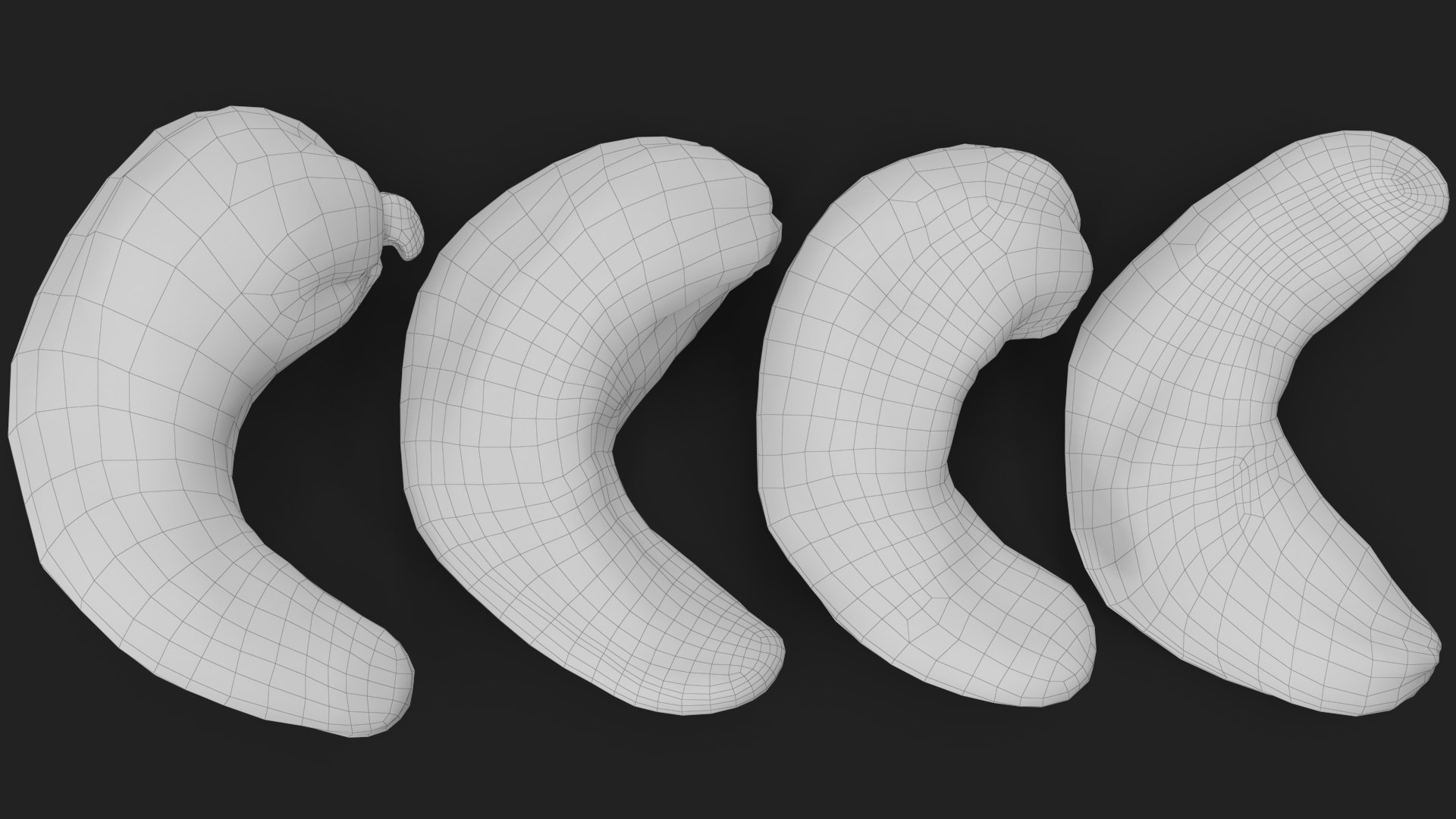 Cashews 3D https://p.turbosquid.com/ts-thumb/lh/bxVk25/3Y/wireframe_22/jpg/1702966871/1920x1080/fit_q87/e61a7cf7e4e597fb567ebb805a925b1343b3b3f8/wireframe_22.jpg
