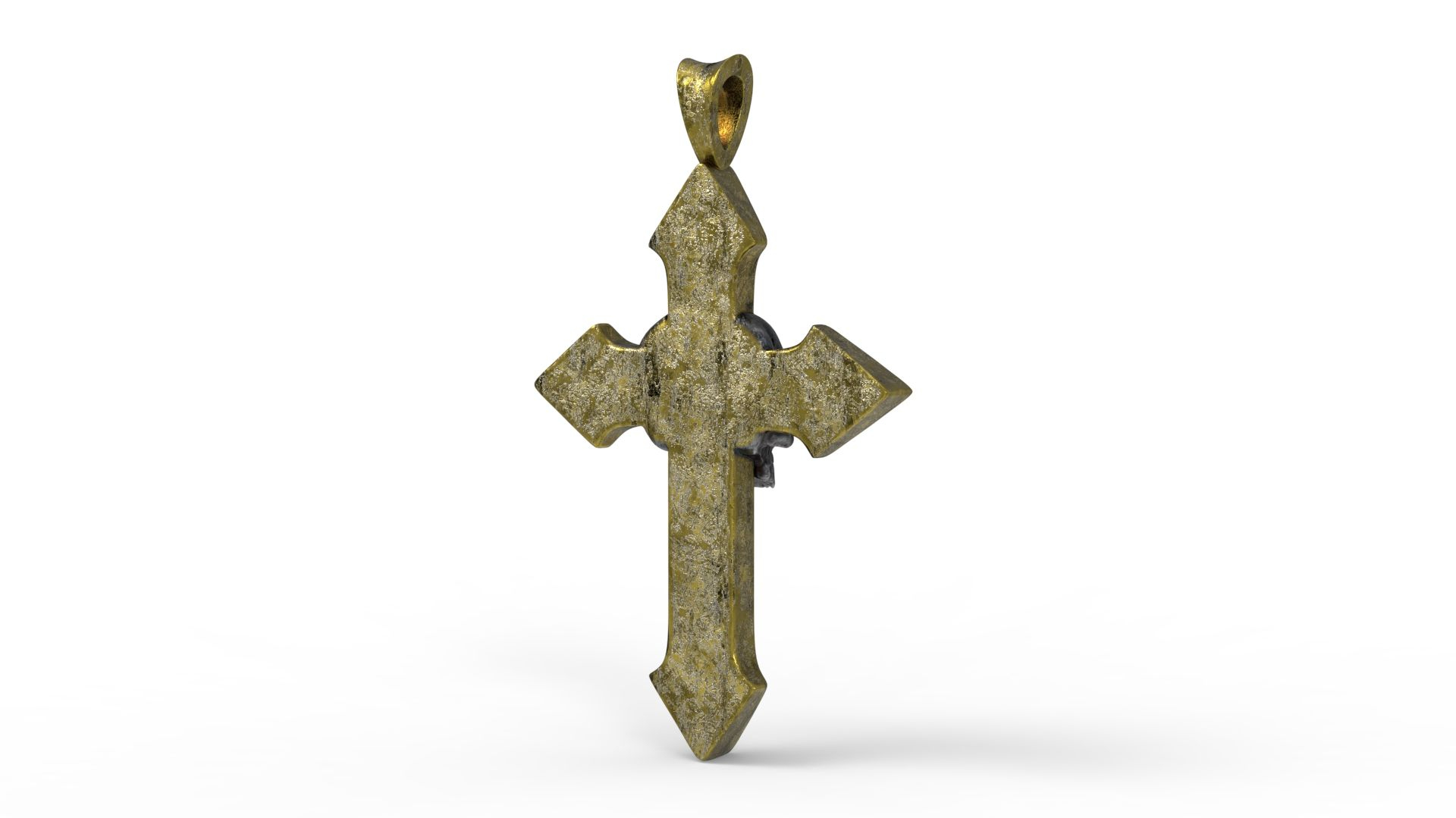 3D High-Poly Arrow-shaped Cross with rusted Steel Skull model ...