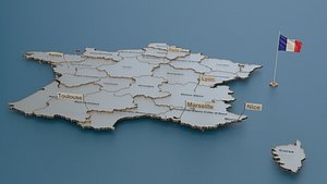 France detailed Map with Animated Flag