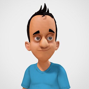 Rigged Cartoony Man Character with Textures