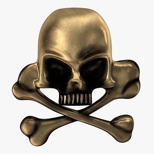 skull bones pirate pin model