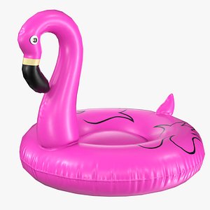 low-poly inflatable pink flamingo model