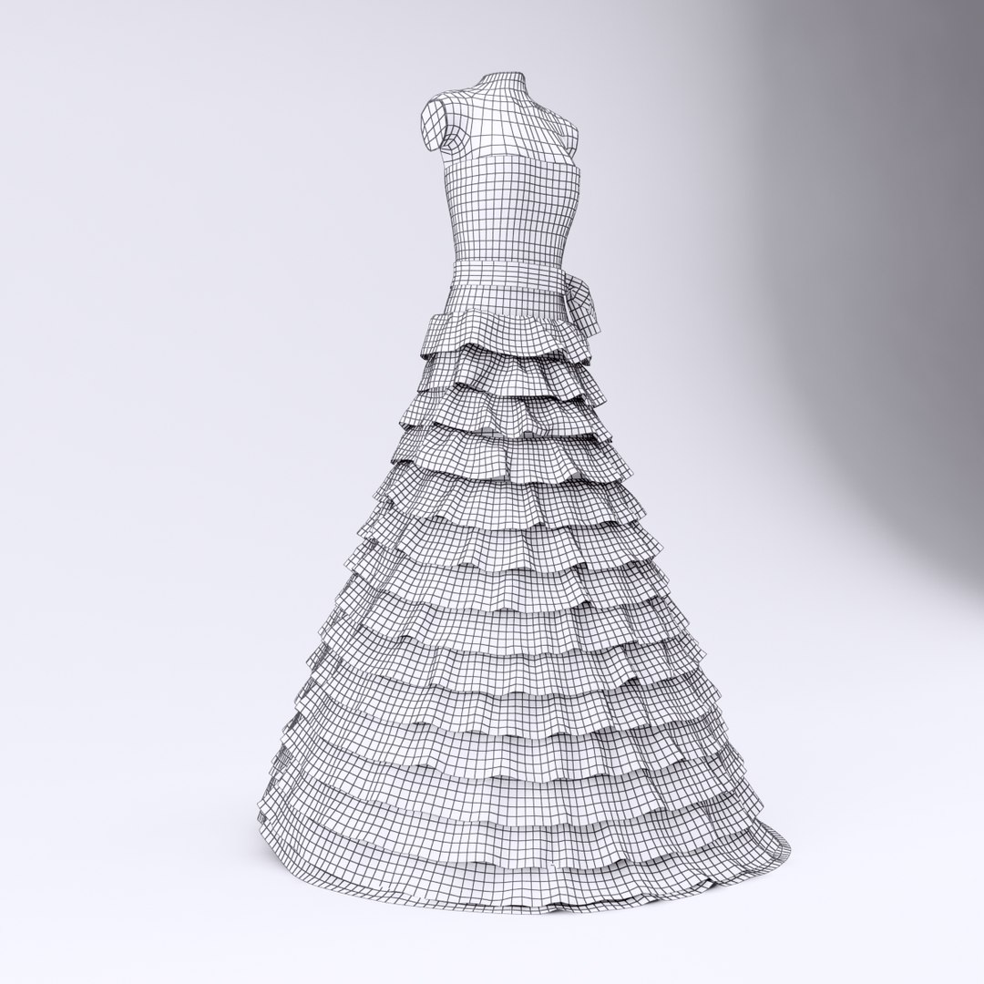 3d Model Wedding Dress V2