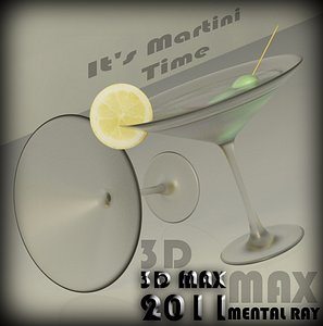 martini glass 3d max