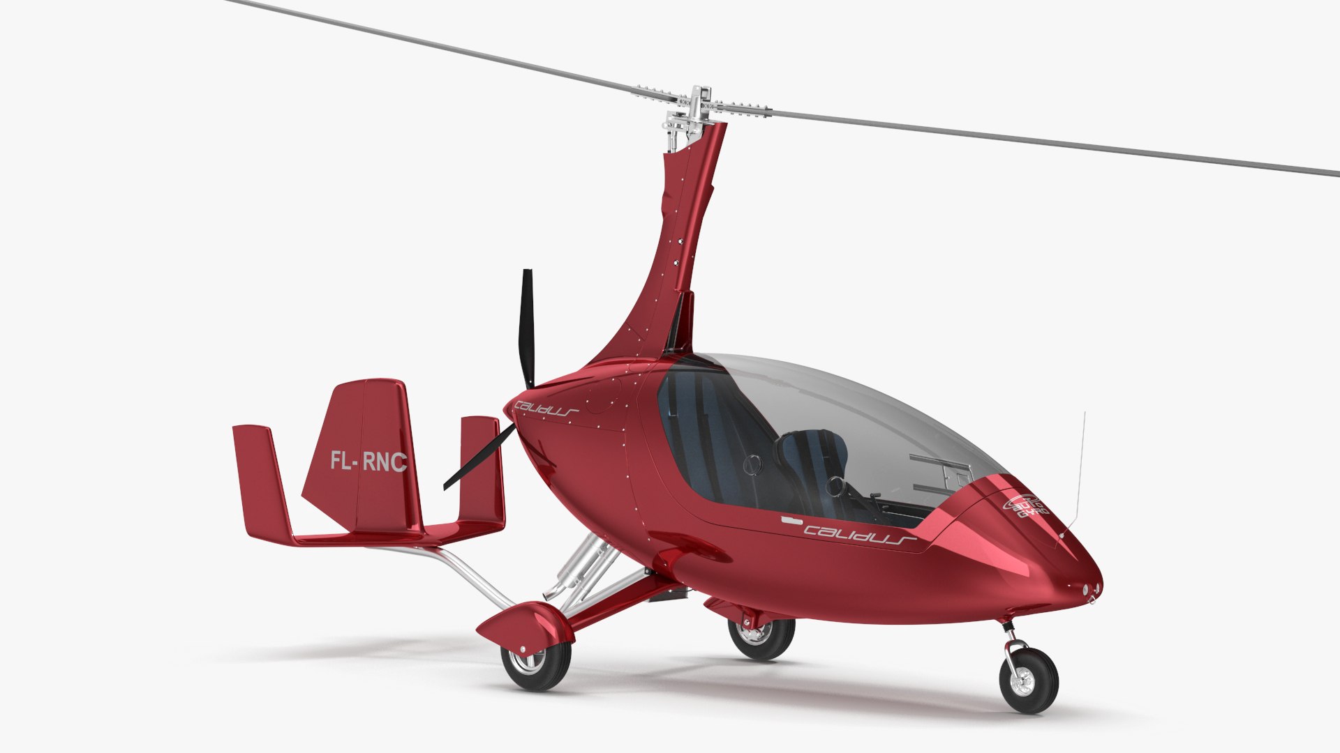 Autogyro Calidus 912 Red 3D model preview